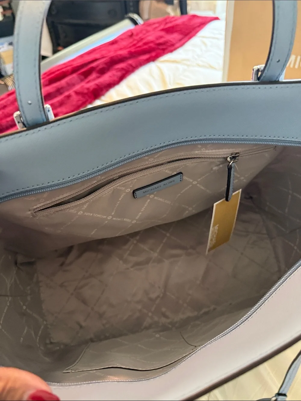 Michael Kors Light Blue Saffiano Leather Tote - Picture 7 of 7